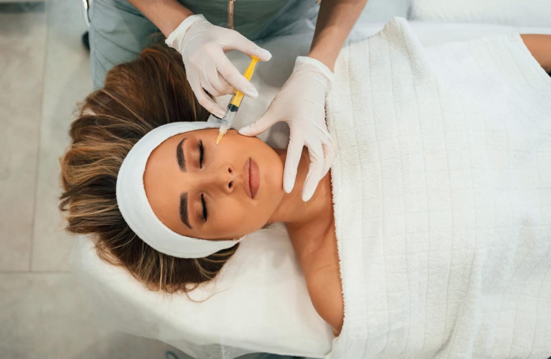 Lady getting injection